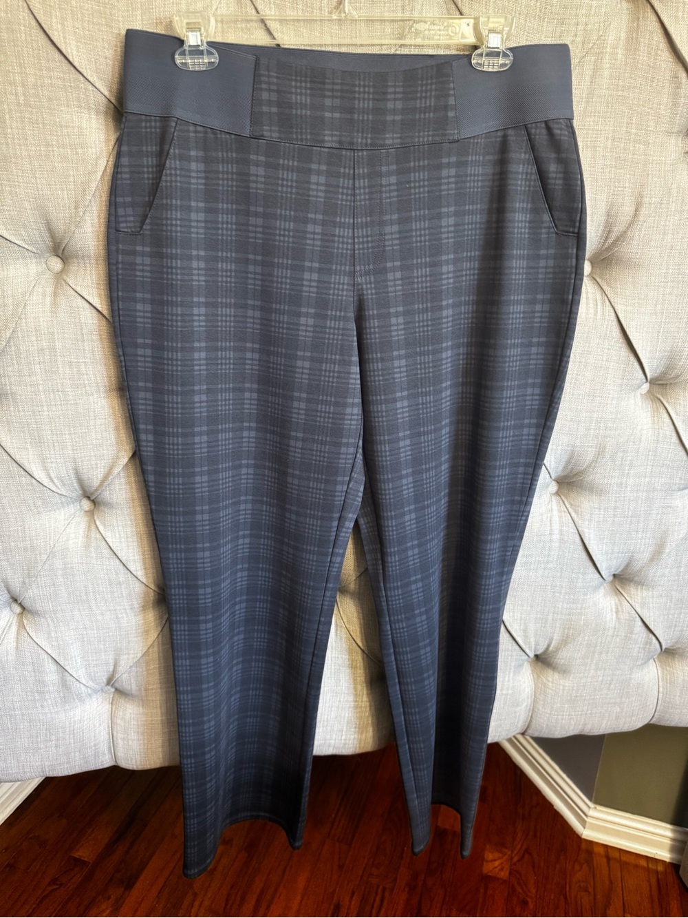 Diane Gilman Plaid Ponte Pull-On Pants